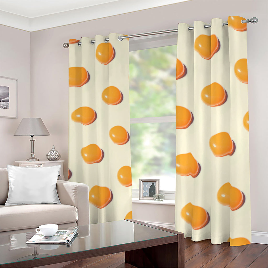 Egg Yolk Pattern Print Blackout Grommet Curtains
