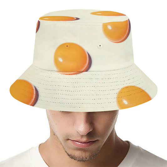 Egg Yolk Pattern Print Bucket Hat
