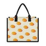 Egg Yolk Pattern Print Canvas Tote Bag