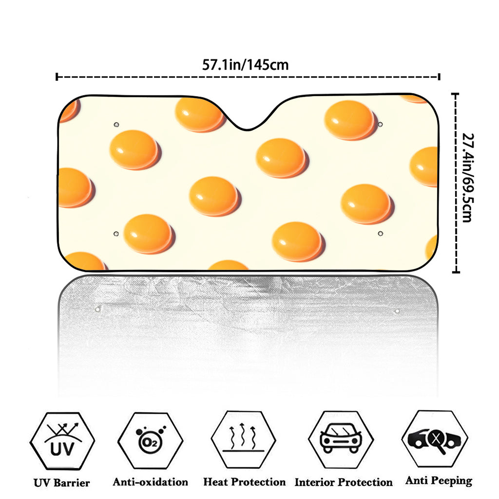 Egg Yolk Pattern Print Car Windshield Sun Shade