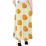 Egg Yolk Pattern Print Chiffon Maxi Skirt