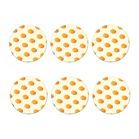 Egg Yolk Pattern Print Coaster Set
