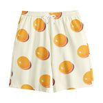 Egg Yolk Pattern Print Cotton Shorts