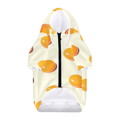 Egg Yolk Pattern Print Dog Zip Up Hoodie