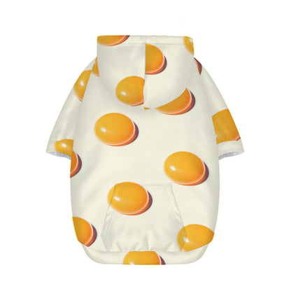 Egg Yolk Pattern Print Dog Zip Up Hoodie