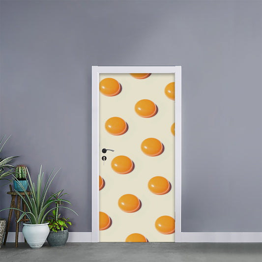 Egg Yolk Pattern Print Door Sticker