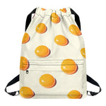 Egg Yolk Pattern Print Drawstring Backpack
