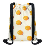 Egg Yolk Pattern Print Drawstring Backpack