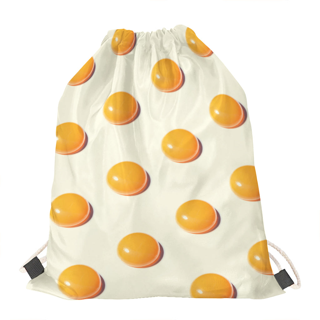 Egg Yolk Pattern Print Drawstring Bag