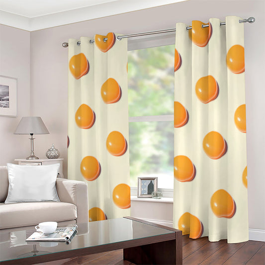 Egg Yolk Pattern Print Extra Wide Grommet Curtains