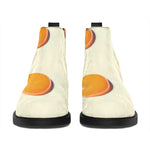 Egg Yolk Pattern Print Flat Ankle Boots