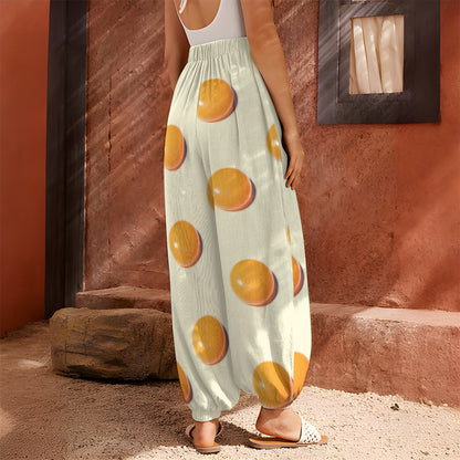 Egg Yolk Pattern Print Harem Pants