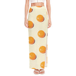Egg Yolk Pattern Print High Slit Maxi Skirt