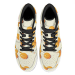 Egg Yolk Pattern Print High Top Leather Sneakers