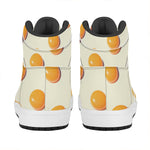 Egg Yolk Pattern Print High Top Leather Sneakers