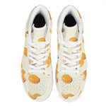 Egg Yolk Pattern Print High Top Leather Sneakers