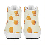 Egg Yolk Pattern Print High Top Leather Sneakers