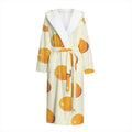 Egg Yolk Pattern Print Hooded Bathrobe
