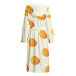 Egg Yolk Pattern Print Hooded Bathrobe