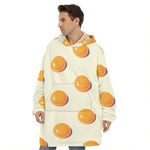 Egg Yolk Pattern Print Hoodie Blanket