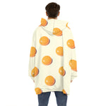 Egg Yolk Pattern Print Hoodie Blanket