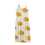 Egg Yolk Pattern Print Jersey Midi Cami Dress