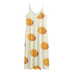 Egg Yolk Pattern Print Jersey Midi Cami Dress