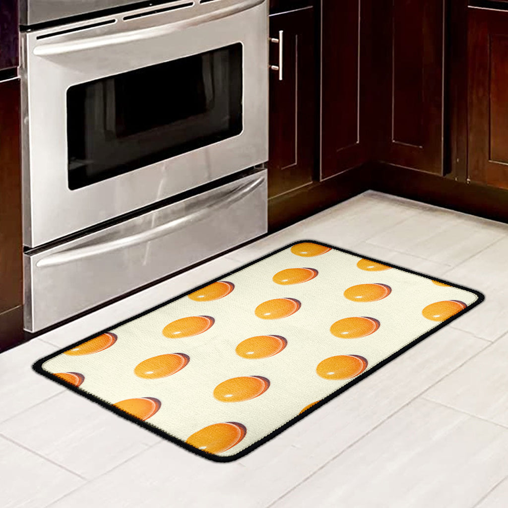 Egg Yolk Pattern Print Kitchen Mat
