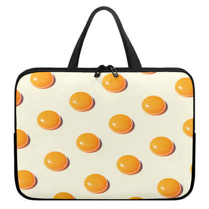 Egg Yolk Pattern Print Laptop Sleeve With Handle