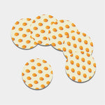 Egg Yolk Pattern Print Leather Coaster Set