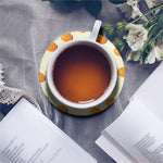 Egg Yolk Pattern Print Leather Coaster Set