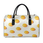 Egg Yolk Pattern Print Leather Duffle Bag