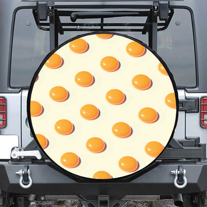Egg Yolk Pattern Print Leather Spare Tire Cover