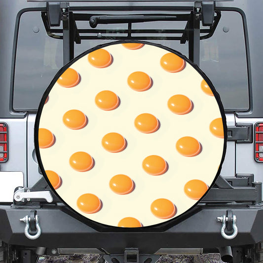 Egg Yolk Pattern Print Leather Spare Tire Cover