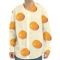 Egg Yolk Pattern Print Long Sleeve Baseball Jersey