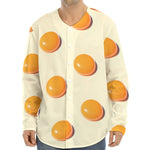 Egg Yolk Pattern Print Long Sleeve Baseball Jersey