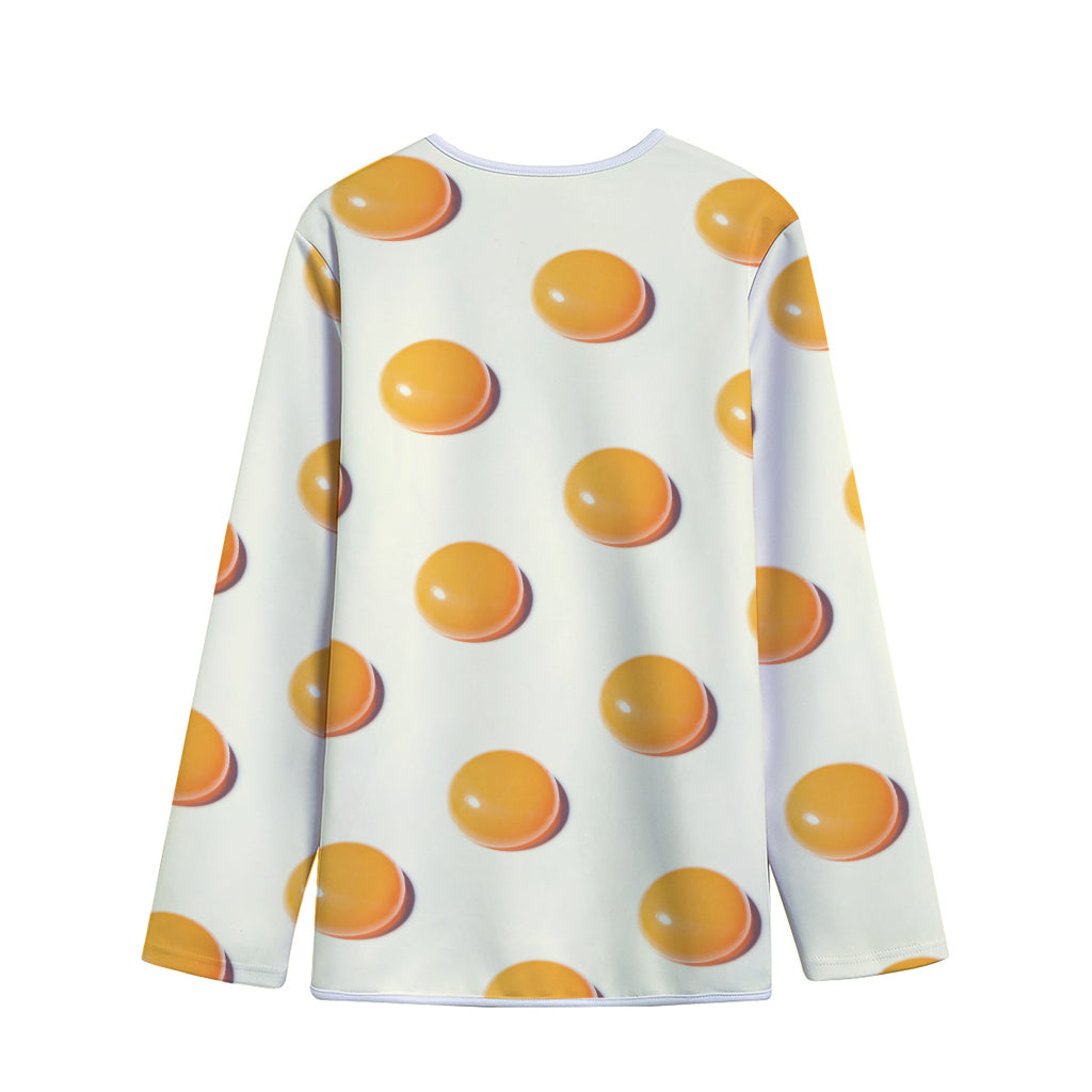 Egg Yolk Pattern Print Long Sleeve Short Coat
