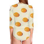 Egg Yolk Pattern Print Long Sleeve Swimsuit