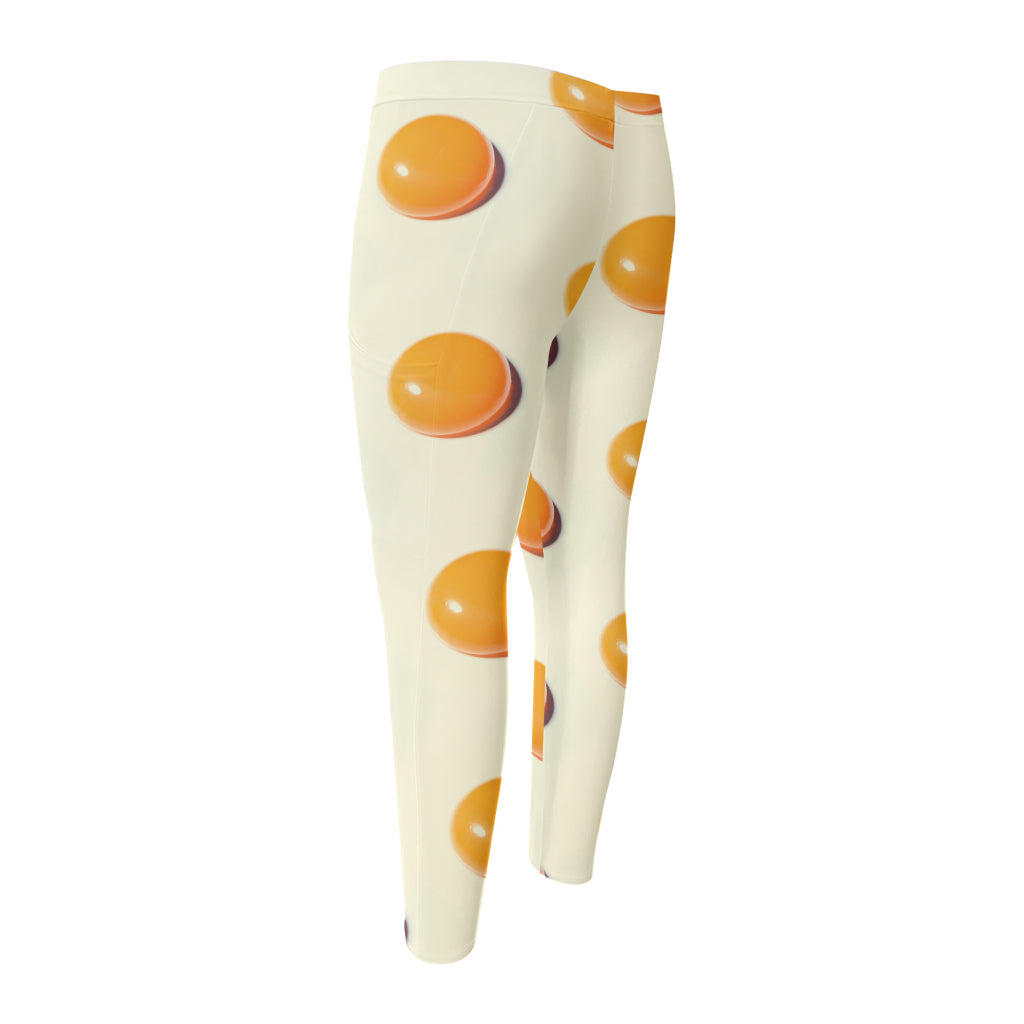 Egg Yolk Pattern Print Men's Compression Pants