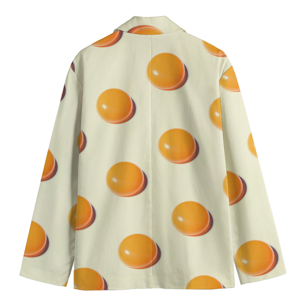 Egg Yolk Pattern Print Men's Cotton Blazer