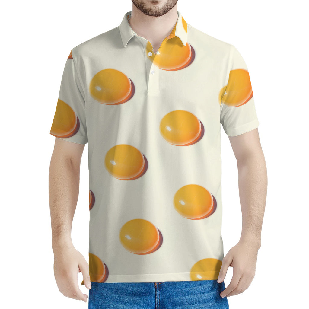 Egg Yolk Pattern Print Men's Polo Shirt