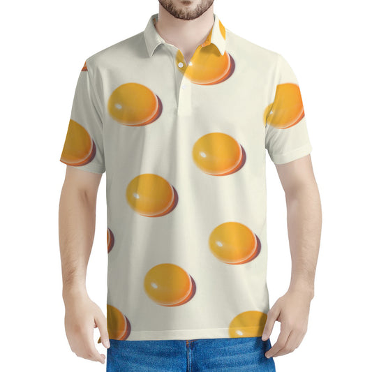 Egg Yolk Pattern Print Men's Polo Shirt