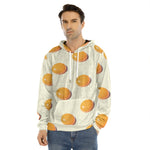 Egg Yolk Pattern Print Men's Velvet Pullover Hoodie