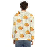 Egg Yolk Pattern Print Men's Velvet Pullover Hoodie