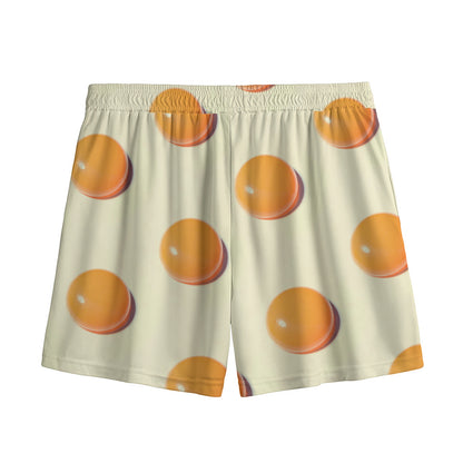 Egg Yolk Pattern Print Mesh Shorts