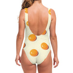 Egg Yolk Pattern Print One Piece Swimsuit