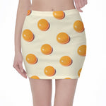 Egg Yolk Pattern Print Pencil Mini Skirt