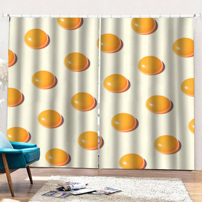 Egg Yolk Pattern Print Pencil Pleat Curtains
