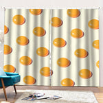 Egg Yolk Pattern Print Pencil Pleat Curtains