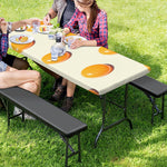 Egg Yolk Pattern Print Picnic Table Cover